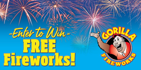 Enter to Win Free Fireworks. Gorilla Fireworks.